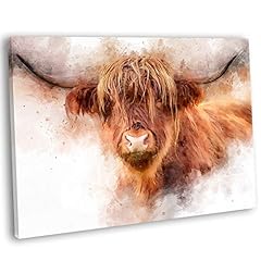 Highland cow watercolour for sale  Delivered anywhere in UK