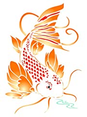 Koi Stencil, 25.40 x 35.56 cm (XL) - Asian Oriental for sale  Delivered anywhere in Canada