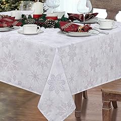 Christmas tablecloth grey for sale  Delivered anywhere in USA 