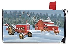 Winter On The Farm Magnetic Mailbox Cover Tractor Barn Standard Briarwood Lane for sale  Delivered anywhere in Canada