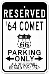 Parking Sign 1964 64 Mercury Comet Route 66 Tin Parking for sale  Delivered anywhere in Canada