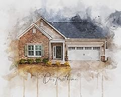 Custom watercolor house for sale  Delivered anywhere in USA 