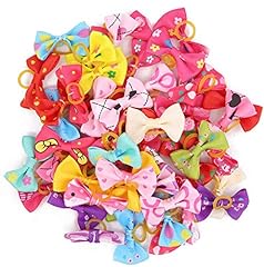 50 Pcs Assorted Dog Hair Bows with Elastic Rubber Bands,Cute for sale  Delivered anywhere in UK