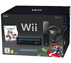 Nintendo Wii - Console Mario Kart Pack, Nera (Black) usato  Spedito ovunque in Italia 