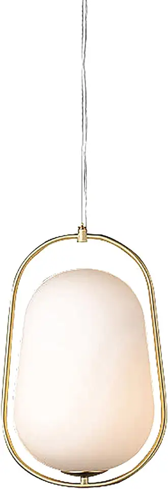 Lamp, Nordic glas enkele kop kroonluchter, creatief, eenvoudige barlamp, restaurant, scheepslamp E14 Nordic koper volledig koper, kleine kroonluchter, bedlampje, koper, 26 x 43 cm tweedehands  