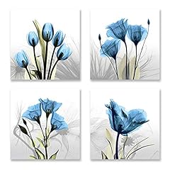 Flower Painting Modern Abstract Blue Tulip Artwork for sale  Delivered anywhere in Canada