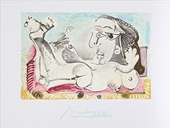 Pablo Picasso 3334 Nu Couche Loiseau, Lithograph on Paper 29 in. x 22 in. - Black, Yellow, Red, Blue for sale  Delivered anywhere in Canada