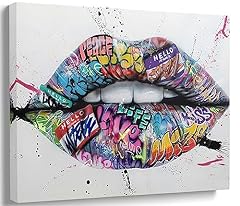 Lips graffiti canvas for sale  Delivered anywhere in USA 