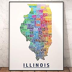 Illinois map print for sale  Delivered anywhere in USA 