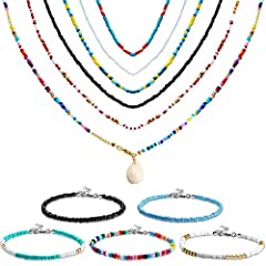 Used, 11 Pcs Handmade Beaded Choker Boho Shell Necklace Bohemian for sale  Delivered anywhere in UK