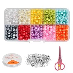 500 PCS Glass Seed Beads 6mm Round Glass Pearl Beads for sale  Delivered anywhere in UK