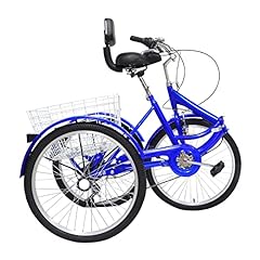 24 pollici triciclo pieghevole per adulti 3 ruote bicicletta con cestino e schienale 7 velocità triciclo per adulti anziani usato  Spedito ovunque in Italia 