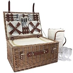 wicker picnic hamper 6 person for sale  Delivered anywhere in UK