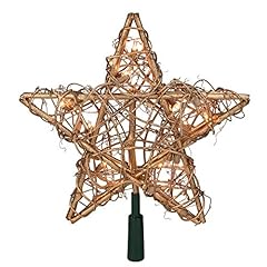Kurt Adler 13" Lighted Indoor Gold Rattan Star Christmas, used for sale  Delivered anywhere in USA 