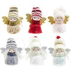 6Pcs Christmas Tree Decorations Plush Angel Hanging for sale  Delivered anywhere in UK