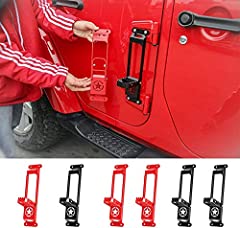 Generico Step - Puerta con bisagra para pedales de Jeep Wrangler JK 2007 – 2017 con pedal en forma de estrella militar, de acero macizo (rojo) segunda mano  Se entrega en toda España 