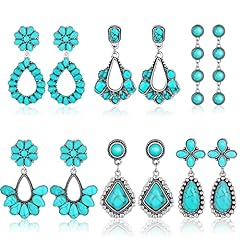 Pairs turquoise oval for sale  Delivered anywhere in USA 