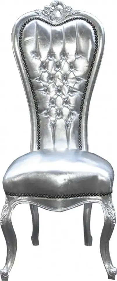 Casa Padrino Baroque throne chair Queen Anne silver/silver - high armchair, gebruikt tweedehands  