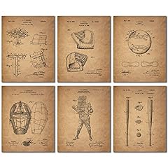 Baseball Patent Wall Art Prints - Set of 6 (8 inches for sale  Delivered anywhere in Canada