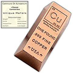 Pound copper bar for sale  Delivered anywhere in USA 