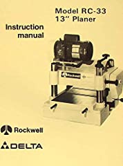 DELTA-Rockwell RC-33 13" Planer Operator & Parts Manual for sale  Delivered anywhere in USA 