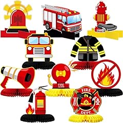 10 Pcs Firetruck Honeycomb Centerpieces Cardboard Fire for sale  Delivered anywhere in USA 