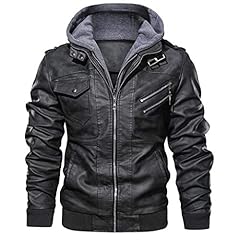 Men leather hooded for sale  Delivered anywhere in UK