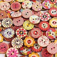 100pcs wooden buttons for sale  Delivered anywhere in UK