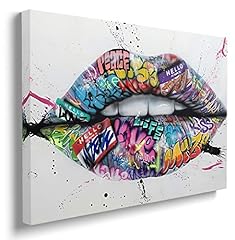 Lips graffiti canvas for sale  Delivered anywhere in USA 
