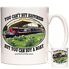 Narrow Boat Mug, You Can't Buy Happiness But You Can for sale  Delivered anywhere in Ireland