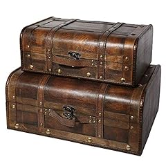 Bentley Small Vintage Trunk (Set of 2): Wooden Treasure for sale  Delivered anywhere in USA 