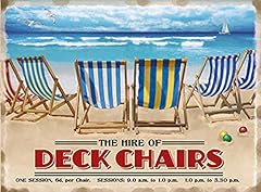 Deckchairs tin sign for sale  Delivered anywhere in UK
