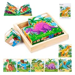 Wooden dinosaur block for sale  Delivered anywhere in USA 