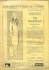 Patron manteau taille d'occasion  Livré partout en France