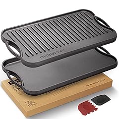 Overmont Pre-Seasoned Cast Iron Reversible Griddle for sale  Delivered anywhere in Ireland