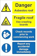 Danger asbestos roof for sale  Delivered anywhere in UK