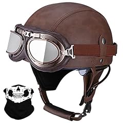 Leather half helmet for sale  Delivered anywhere in UK