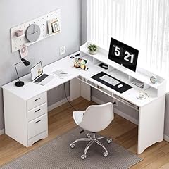 White shaped desk for sale  Delivered anywhere in USA 