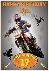 Personalised motocross birthda for sale  Delivered anywhere in UK