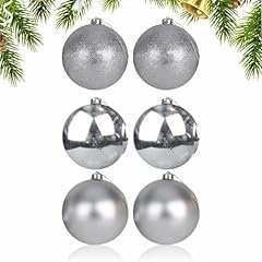 Silver baubles 6pcs for sale  Delivered anywhere in UK