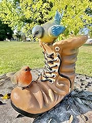 Vintage Robin Old Boot Planter Garden Ornament Farm for sale  Delivered anywhere in UK