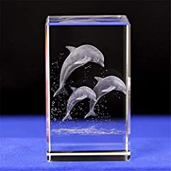 Crystal glass dolphin for sale  Delivered anywhere in USA 