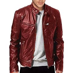 Men leather biker for sale  Delivered anywhere in UK