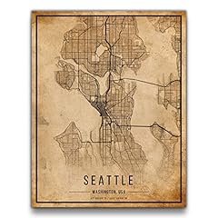 Seattle map vintage for sale  Delivered anywhere in USA 
