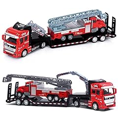 Crelloci Fire Engine Truck Toys Set 2pcs Pull Back for sale  Delivered anywhere in Ireland