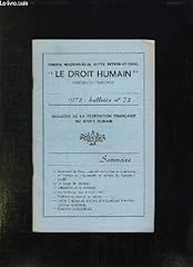 Droit humain bulletin d'occasion  Livré partout en France