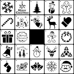 24pcs christmas stencils for sale  Delivered anywhere in UK