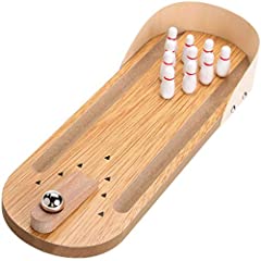 Table Top Mini Bowling Game Set - Tabletop Wooden Board for sale  Delivered anywhere in USA 