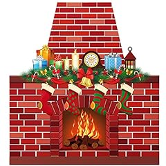 Christmas fireplace backdrop for sale  Delivered anywhere in USA 