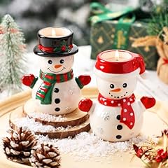 Christmas snowman tealight for sale  Delivered anywhere in USA 